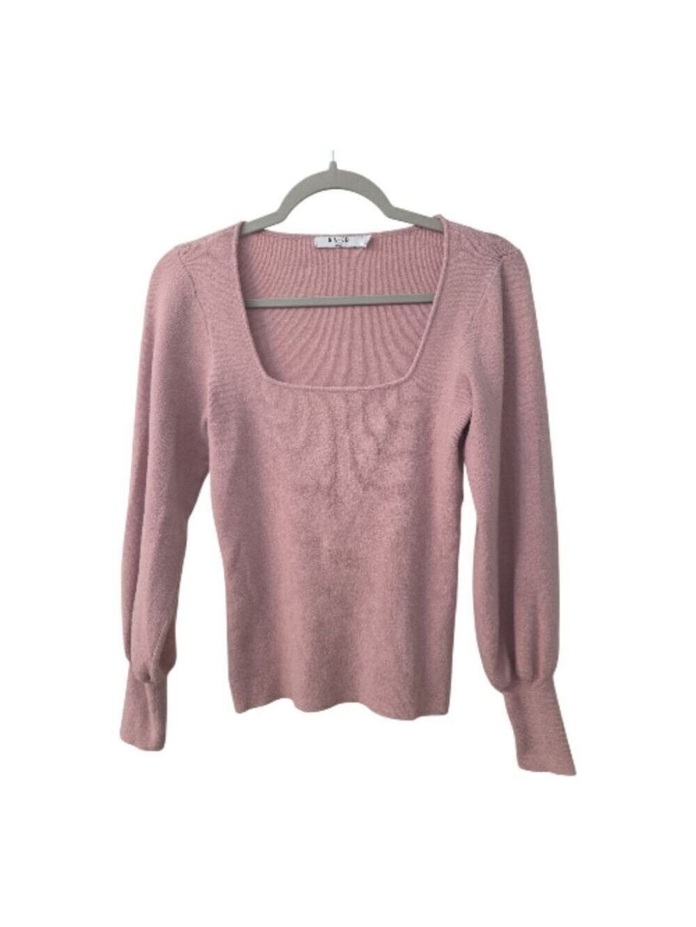 NA-KD Sweater Square Neck Balloon Sleeve Small